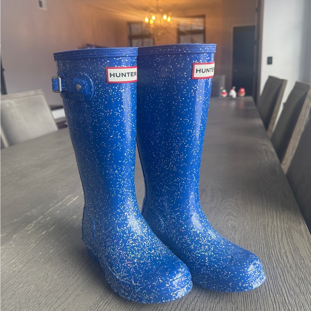 Hunter Sparkling Blue Rain Boots